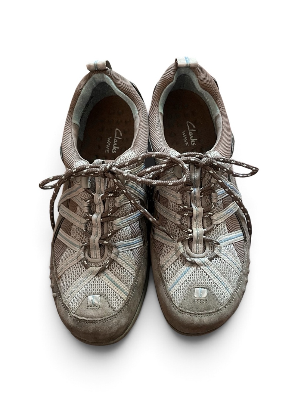 Clarks Taupe & Light Blue Athletic Lace-Up Sneakers